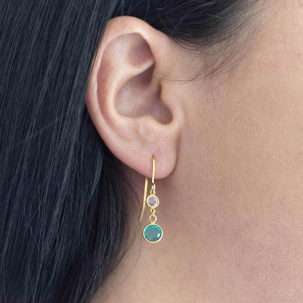 Joy Mutter Kind Ohrringe Geburtsstein Gold Silber Stecker