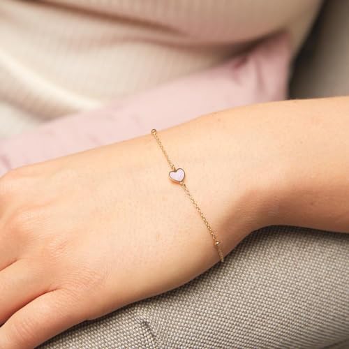 JEWLIX ID-Armbänder Damenarmband 585er Gold Herz Perlmutt