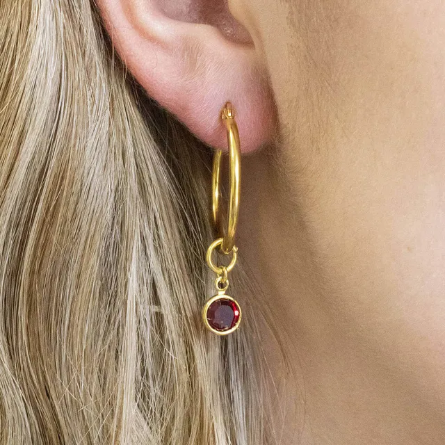 Joy by Corrine Smith July Birthday Ruby Creolen Gold