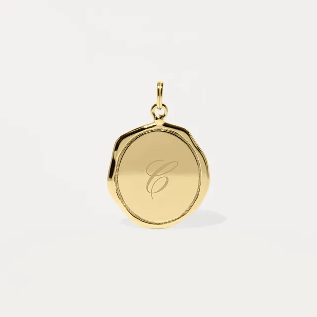 Stilnest Large Seal Anhänger 585 Gold gravierbar