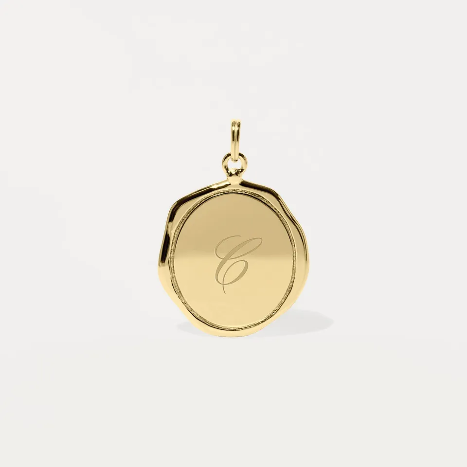 Stilnest Large Seal Anhänger 585 Gold gravierbar