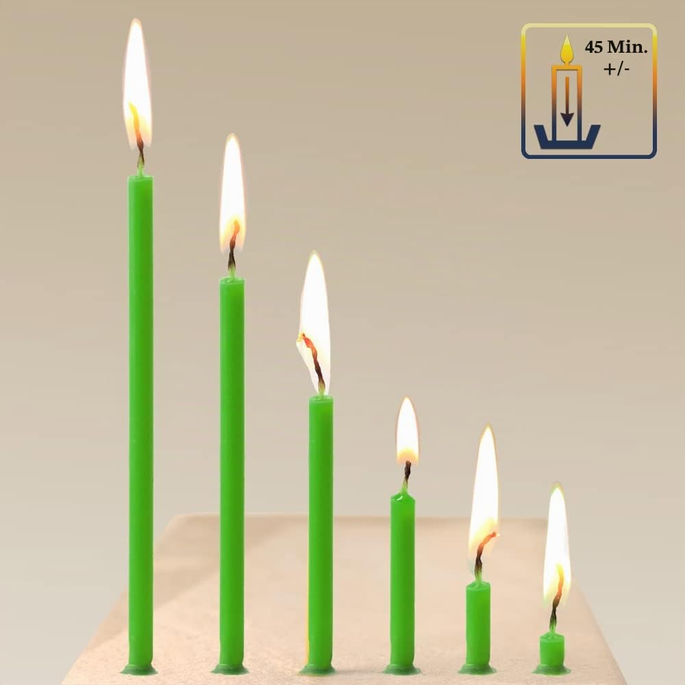NKlaus Candles Stabkerzen Grün 16 cm 50 Stück Paraffin