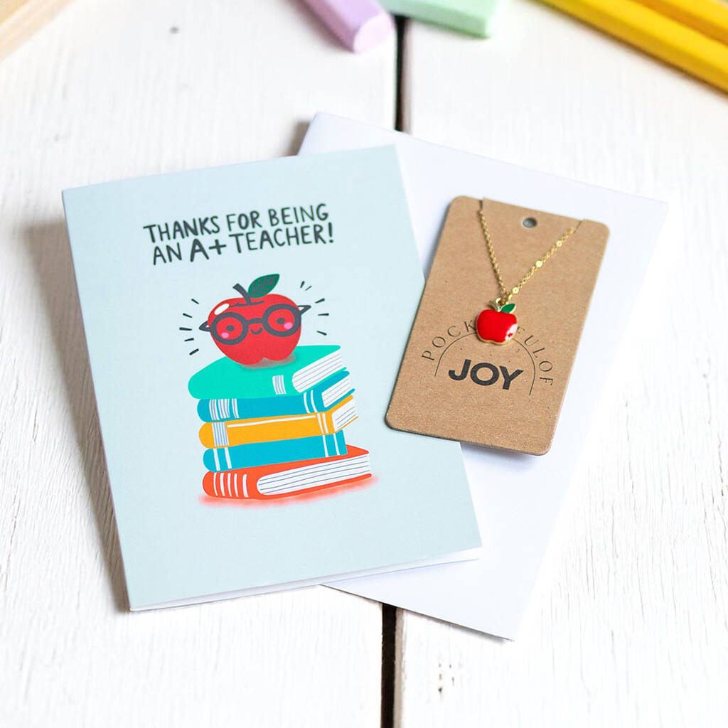 Joy by Corrine Smith A+ Teacher Apple Halskette Rot Set