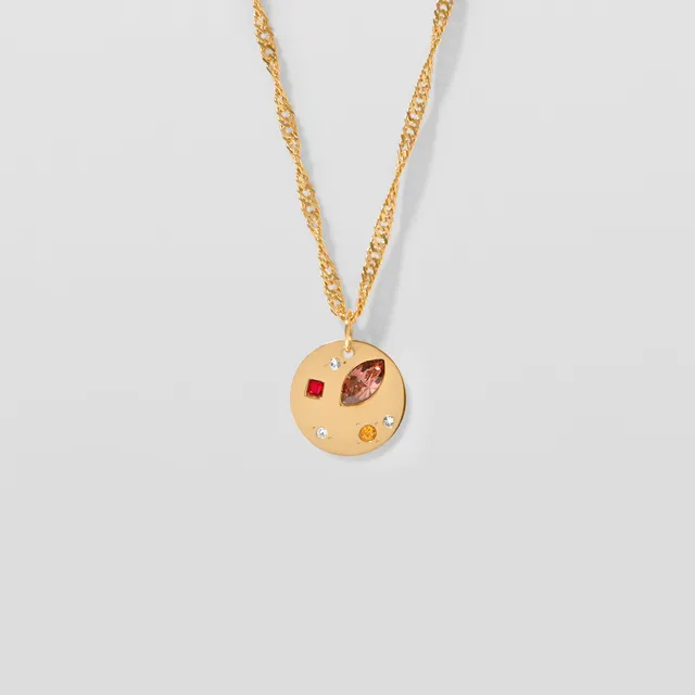 Stilnest Myriad Halskette 24k Gold Vermeil 45 cm Kristall
