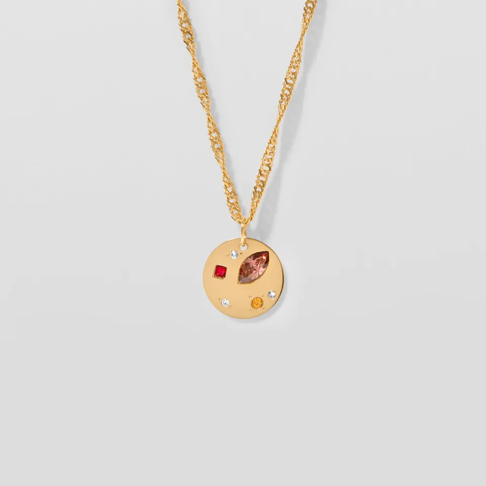 Stilnest Myriad Halskette 24k Gold Vermeil 45 cm Kristall