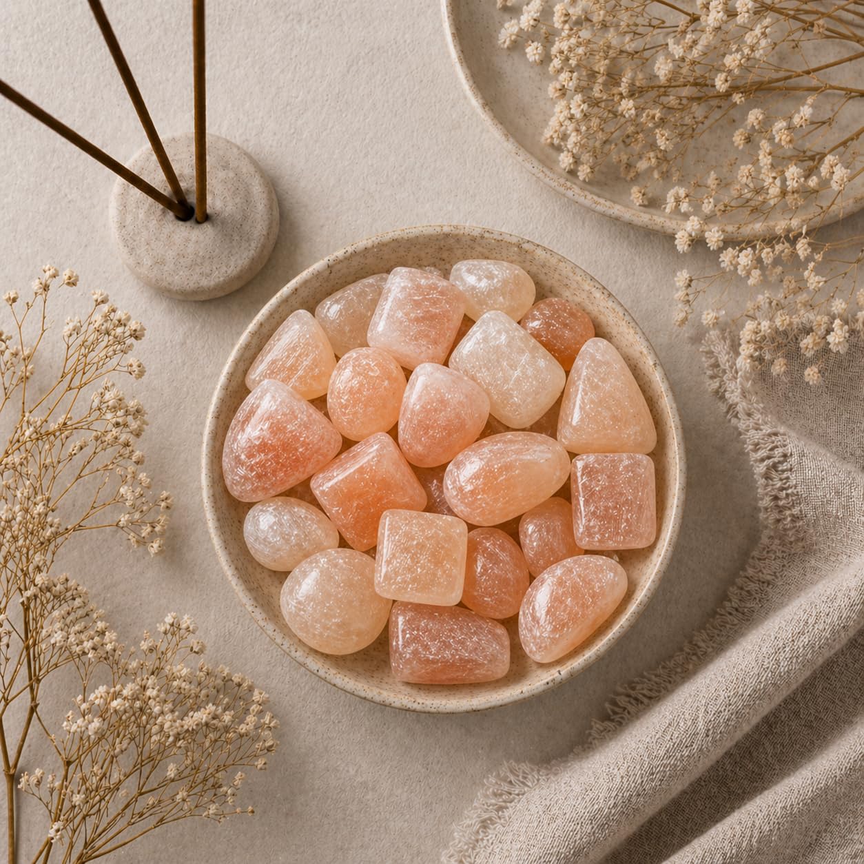 NKlaus HEALING CRYSTALS Selenit Rohsteine orange 1000 g