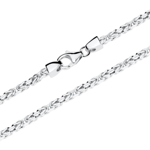 JEWLIX Königsketten Halskette Silber 60 cm 2,5 mm rhodiniert