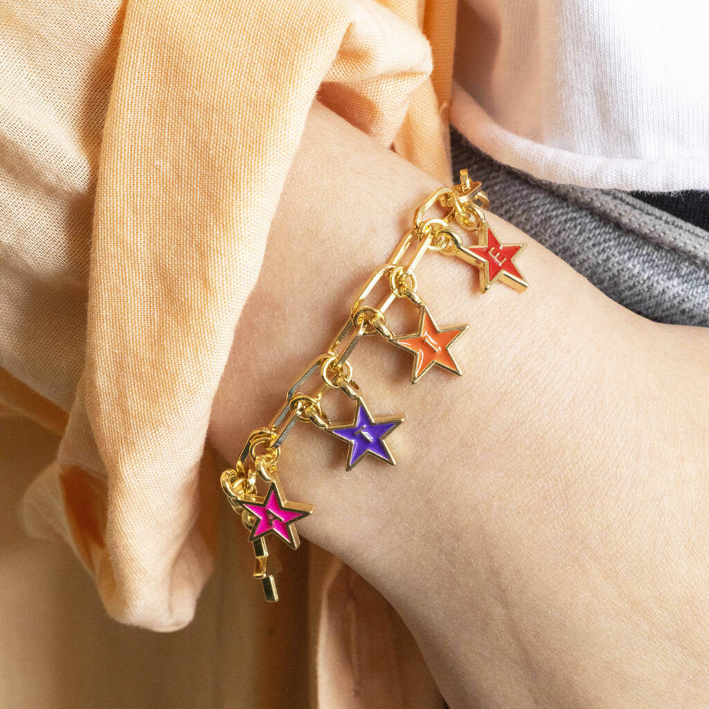 Joy by Corrine Smith Stars Charm Armband Gold personalisiert