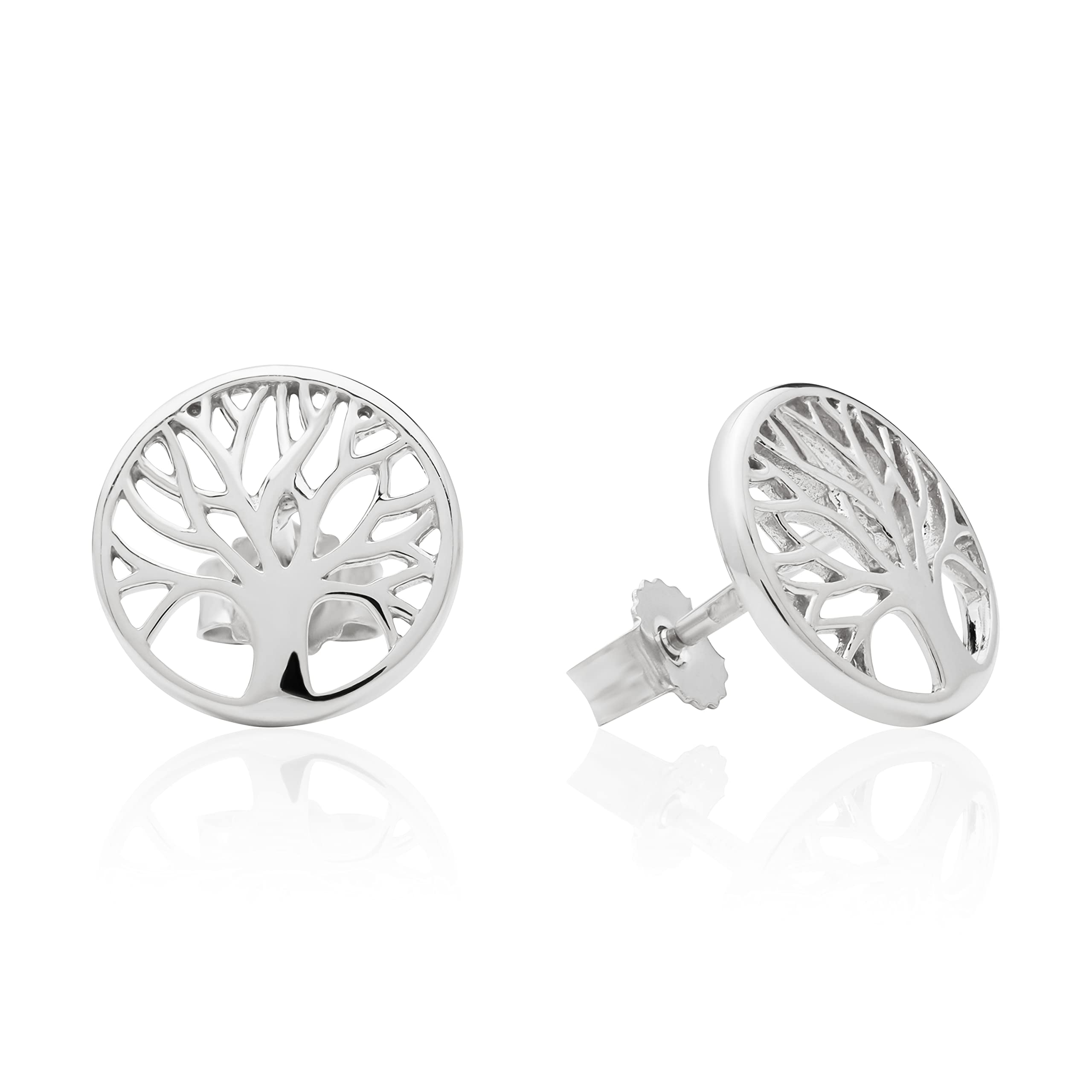 NKlaus JEWELLERY Baum des Lebens Ohrstecker Gelbgold 333 10,6 mm