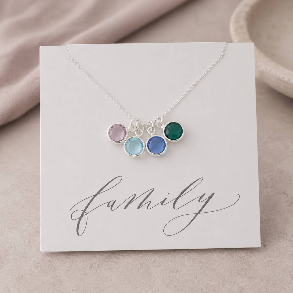 Joy by Corrine Smith Family Birthstone Charm Halskette Silber