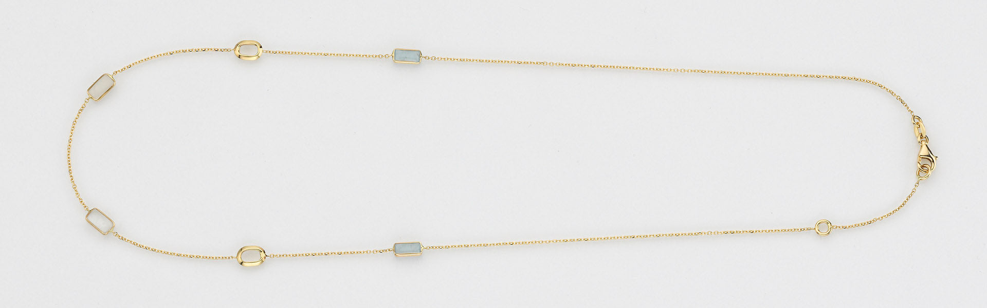 Eugen Rühle Collier Aquamarin Mondstein Halskette 585 Gold