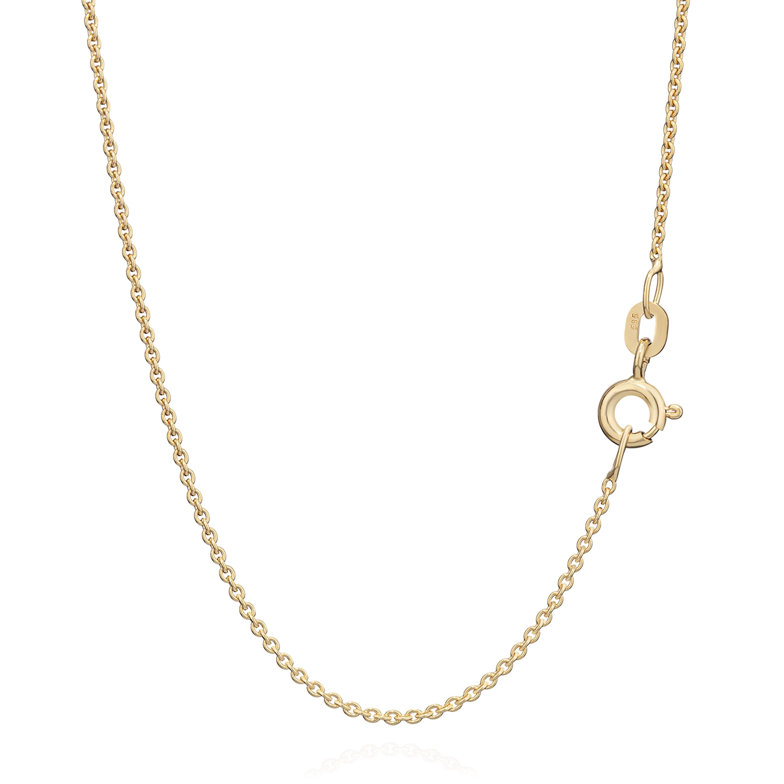 NKlaus Ankerkette 585 Gelbgold 14 Karat Halskette 45 cm 0,8 mm