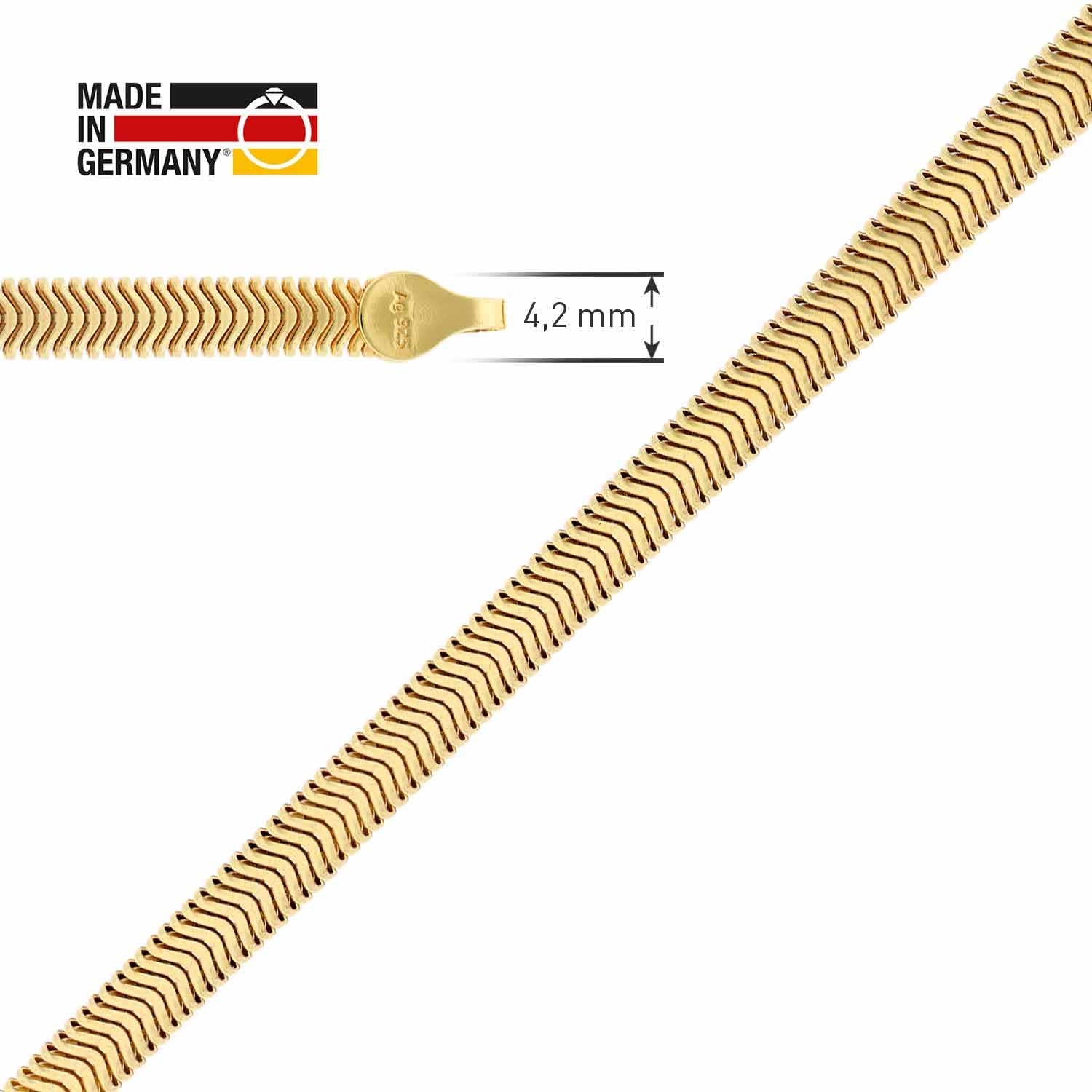 trendor Schlangenkette 40 cm 4,2 mm Silber vergoldet