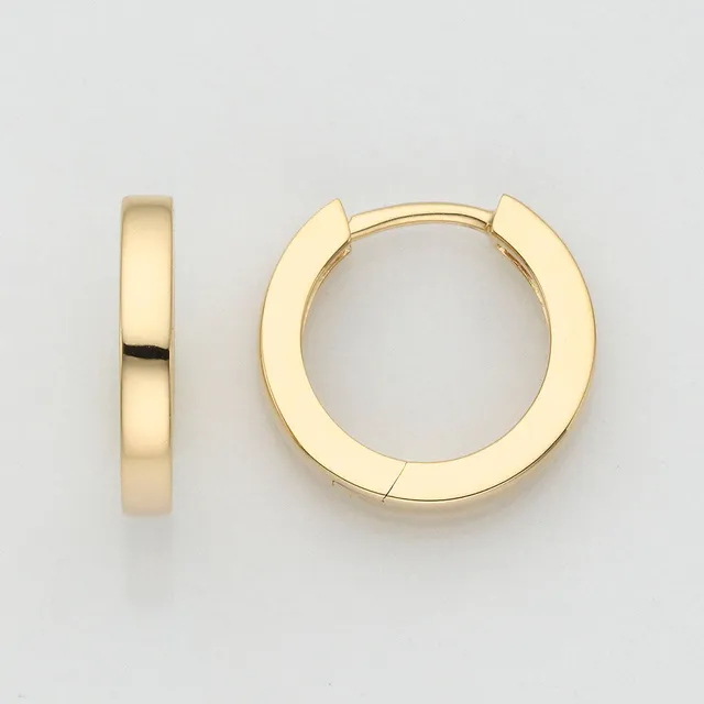Eugen Rühle Scharnier-Creolen 2,3x15mm Ohrringe Gelbgold 750