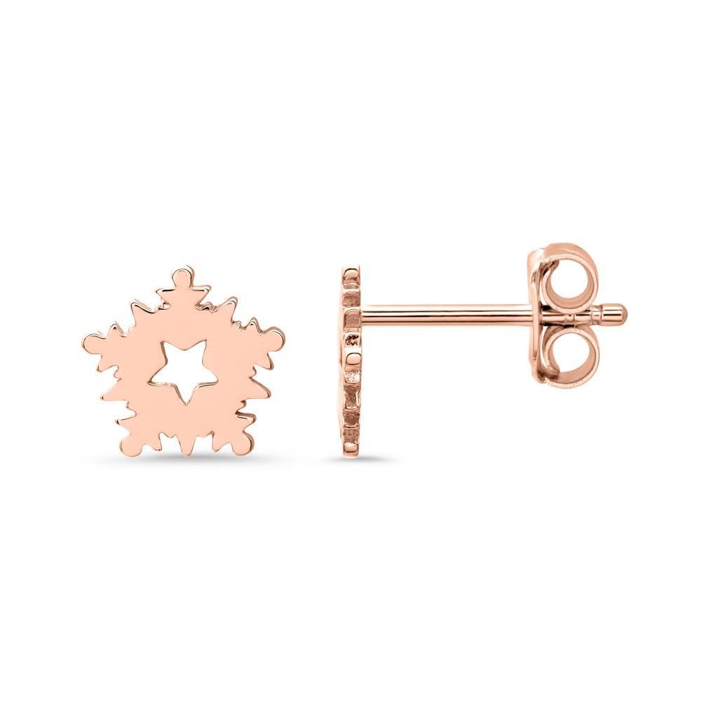 JEWLIX Schneeflocken Ohrstecker Rosé 925 Eiskristall