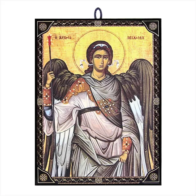 NKlaus Religious Icons Erzengel Michael Ikone Holz schwarz