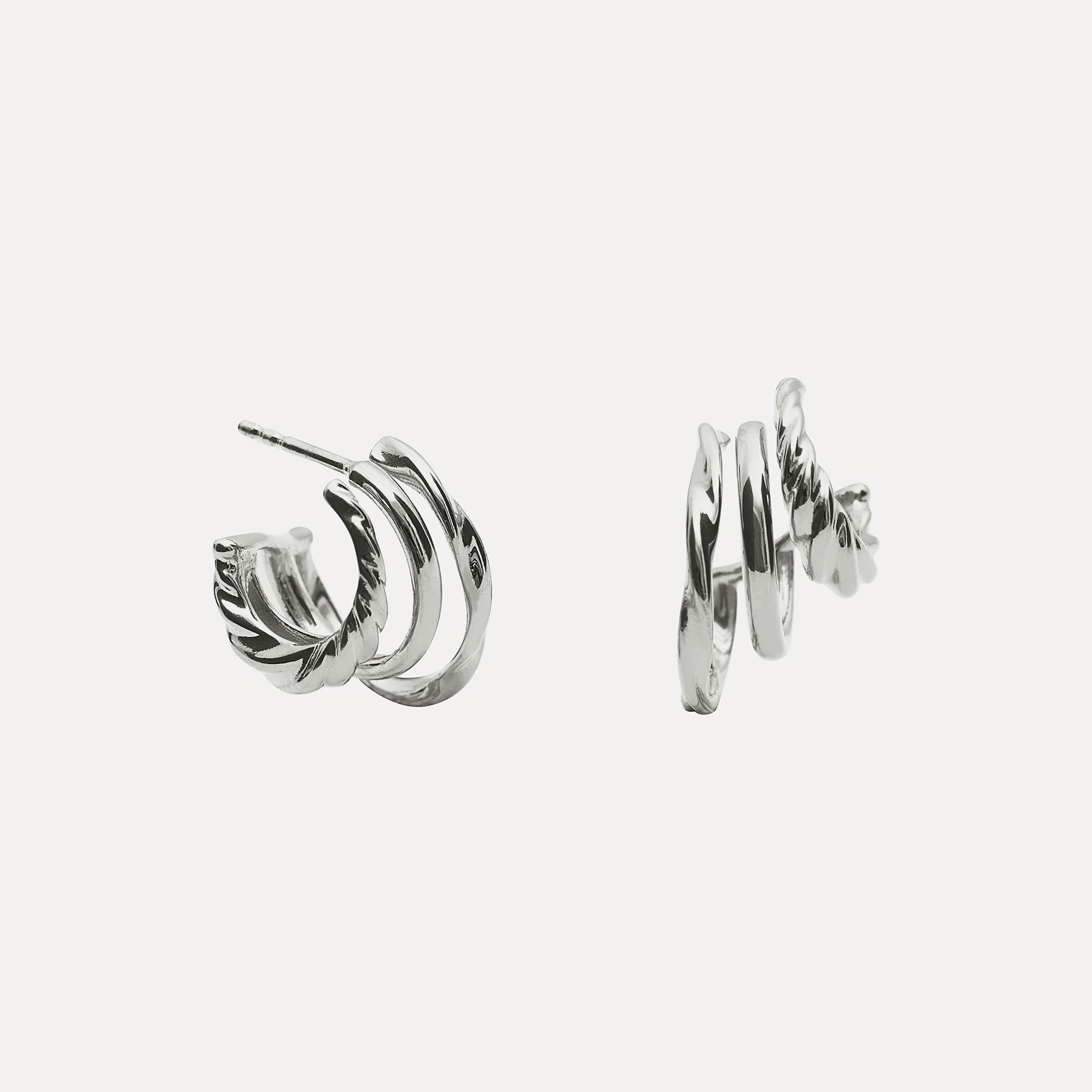 Stilnest Flux Triple Creolen Gold Vermeil 14,5mm