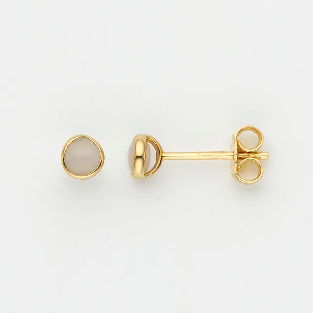 Eugen Rühle Ohrschmuck Ohrstecker Mondstein 4,5mm Ohrringe 585 Gelbgold