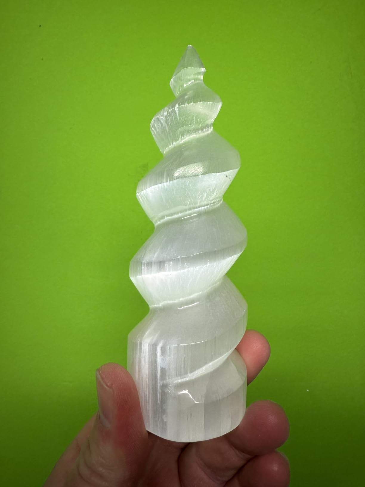 NKlaus Healing Crystals Selenit Spiral-Turm 14cm Deko