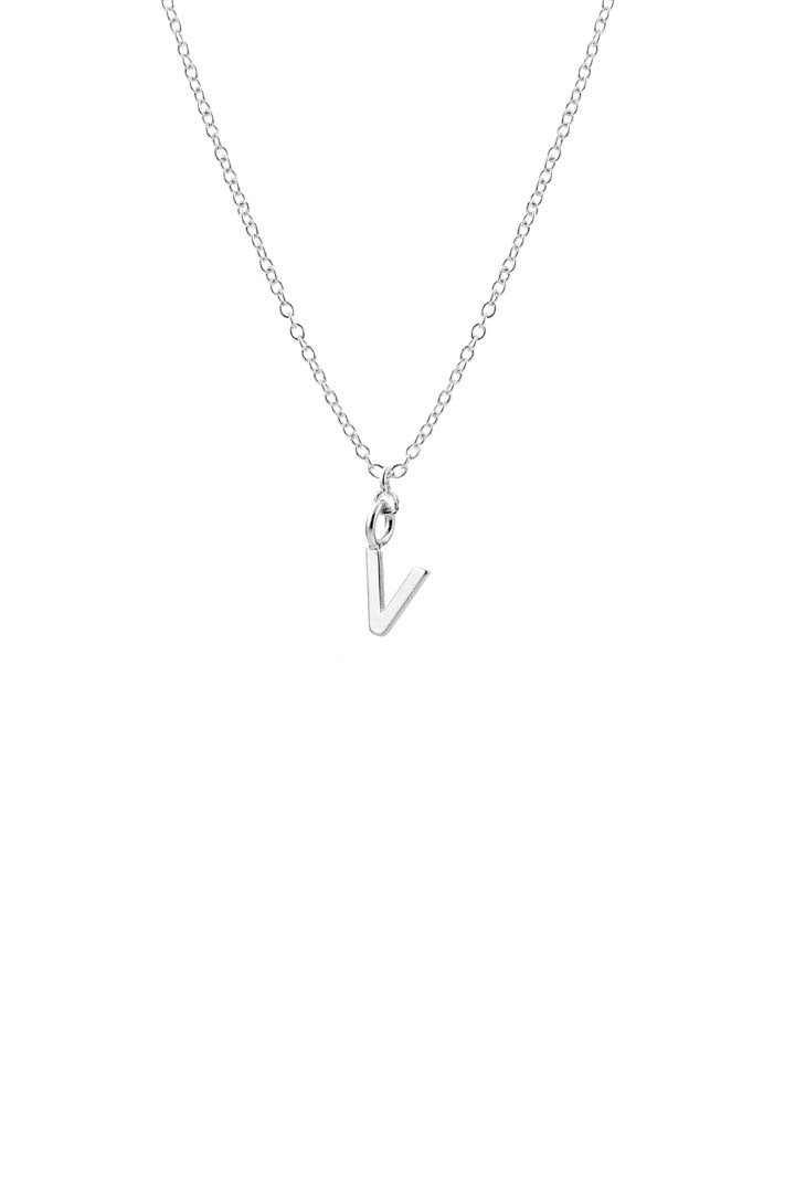 Joy by Corrine Smith Dainty Initial V Halskette Silber V