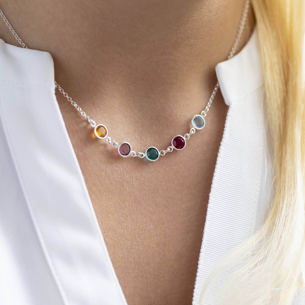 Joy by Corrine Smith Family Birthstone Halskette Gold Link