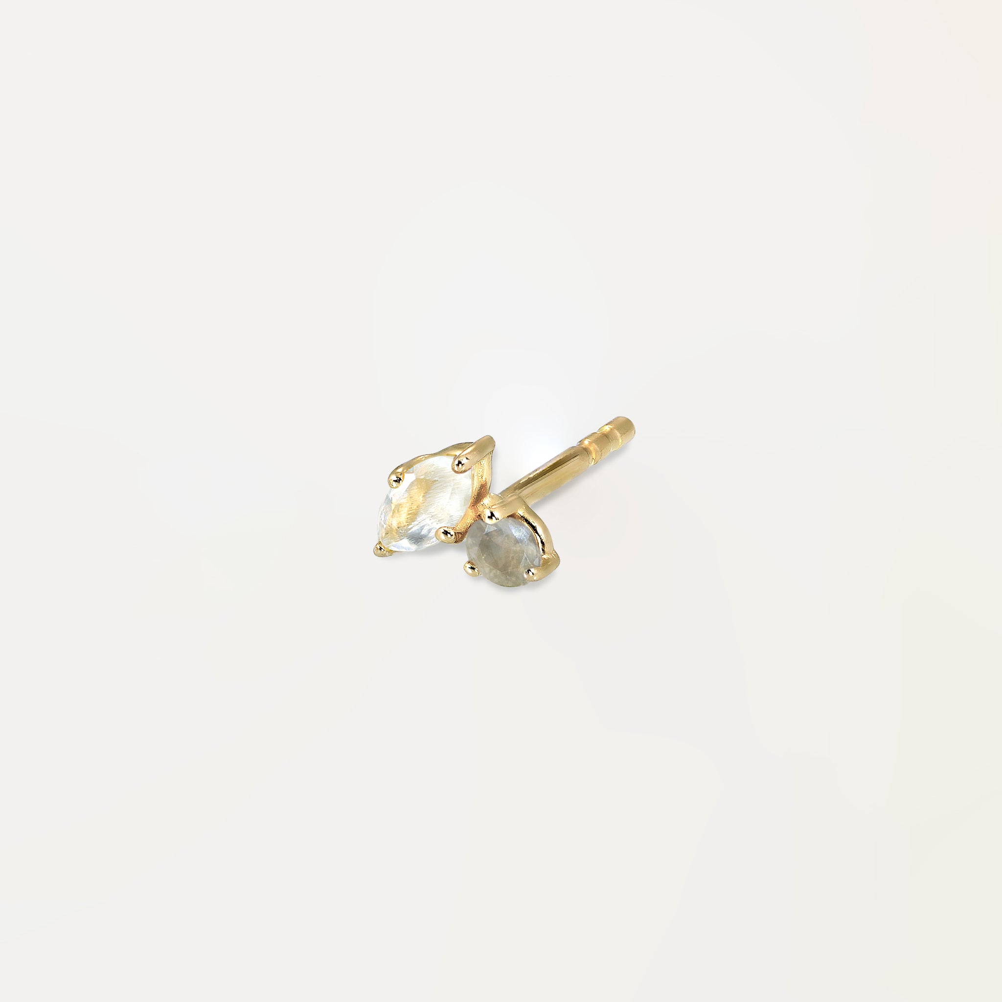 Stilnest Joy Ohrstecker Mondstein Grauer Mondstein 585 Gold Rechts