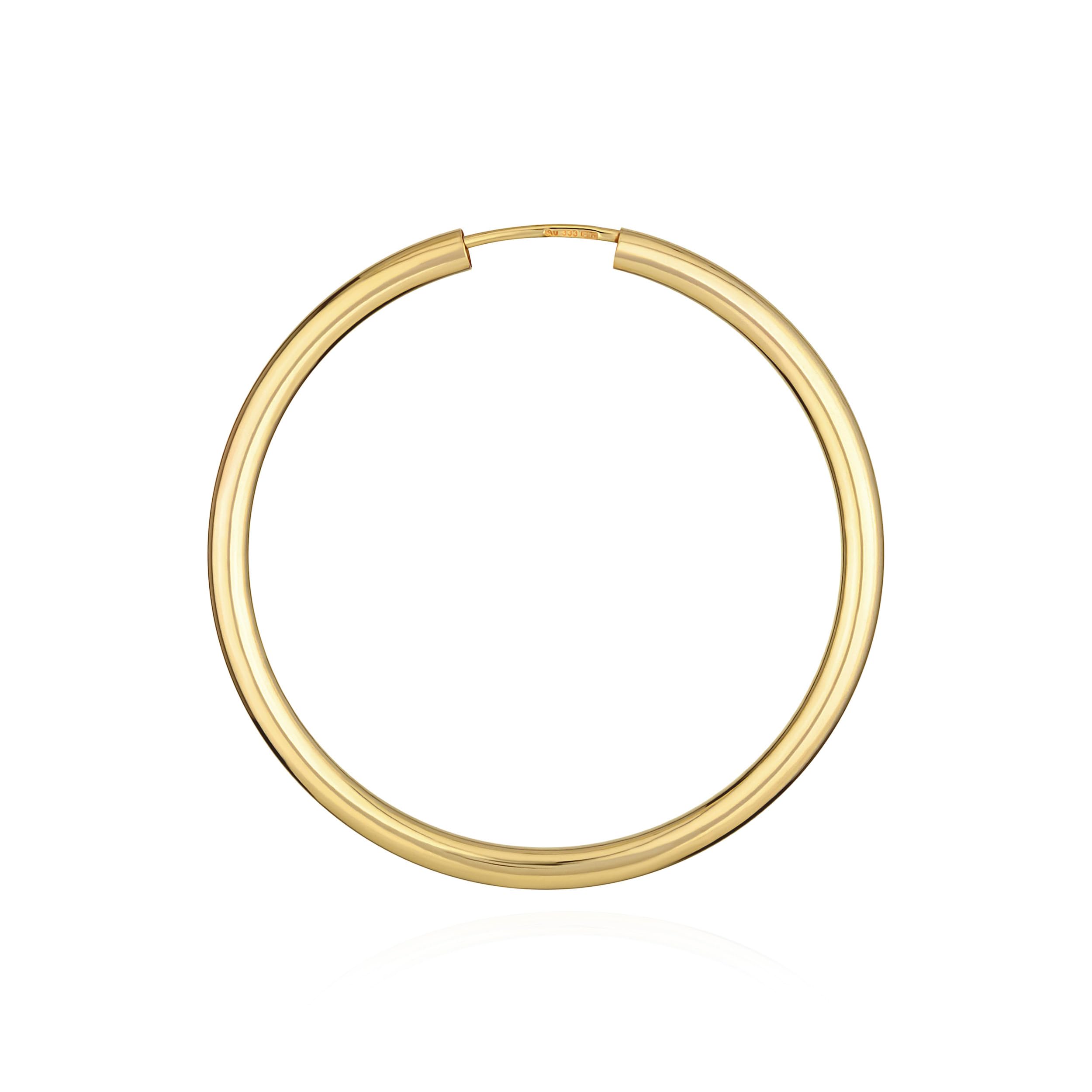 NKlaus JEWELLERY einzelne Creole 333 Gelbgold 40mm rund