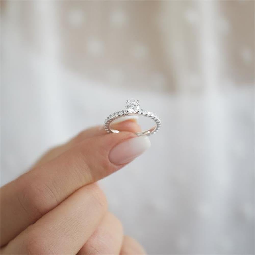 JEWLIX VR0053 Verlobungsring Silber Steinbesatz 50mm