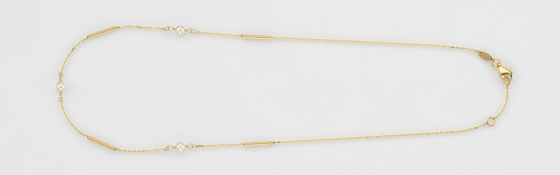Eugen Rühle Collier Fantasie Halskette Gelbgold 585 Perlen 4 mm