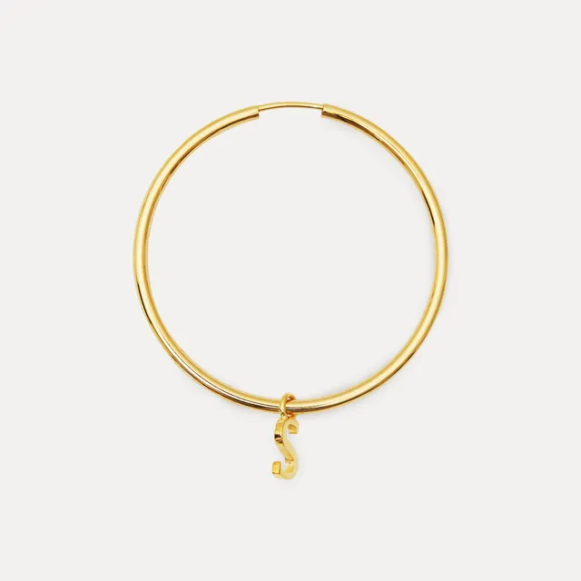 Stilnest Mini Initial Creolen Single Buchstabe A Gold