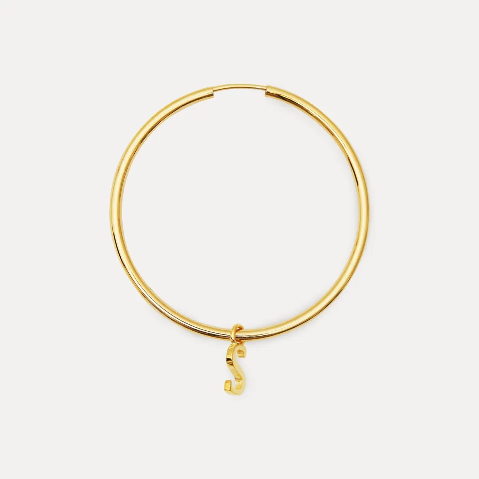 Stilnest Mini Initial Creolen Single Buchstabe A Gold