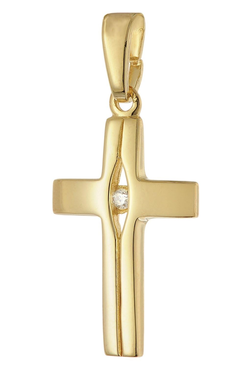 trendor 28452 Kreuz Halskette Silber vergoldet 40 cm