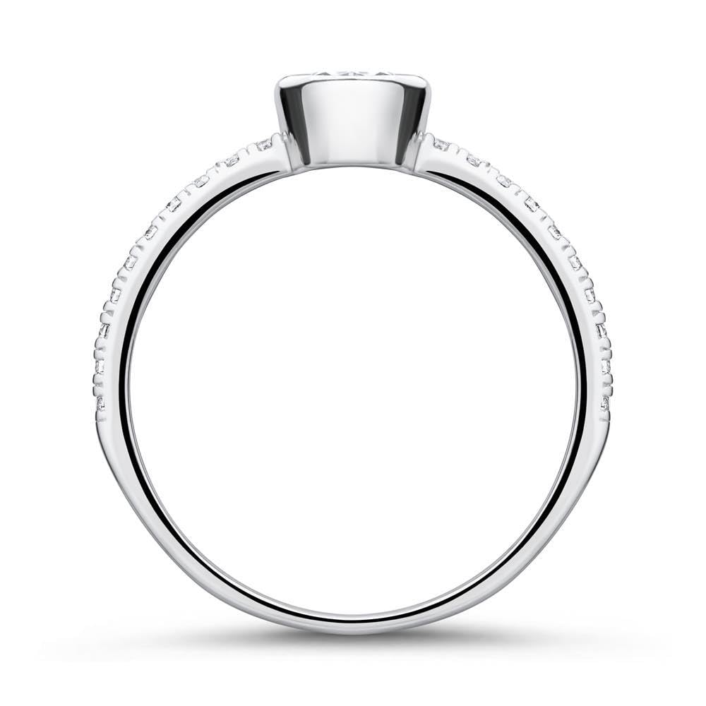 JEWLIX Verlobungsring 375 Weißgold Zirkonia Größe 48