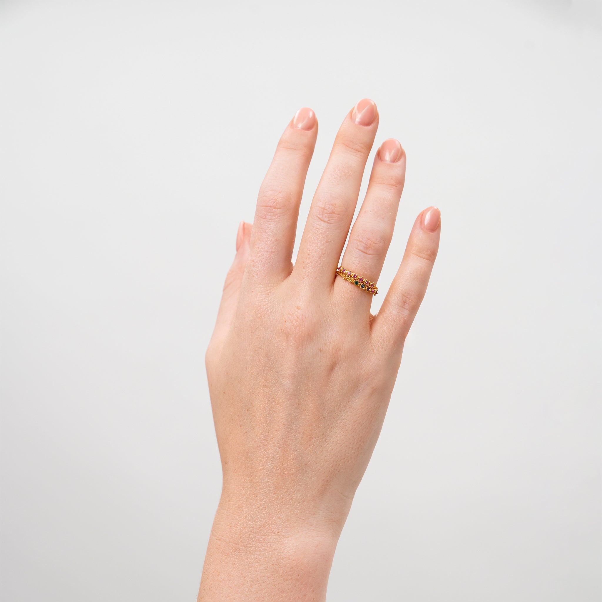 Stilnest Color Delight Ring Dunkelrosa Kristall Gold 52