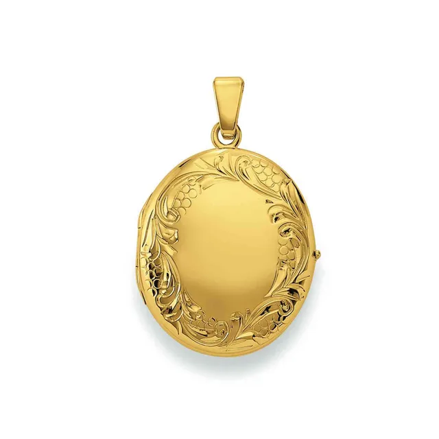 Eugen Rühle Medaillon oval 20x23mm Anhänger 585 Gelbgold graviert