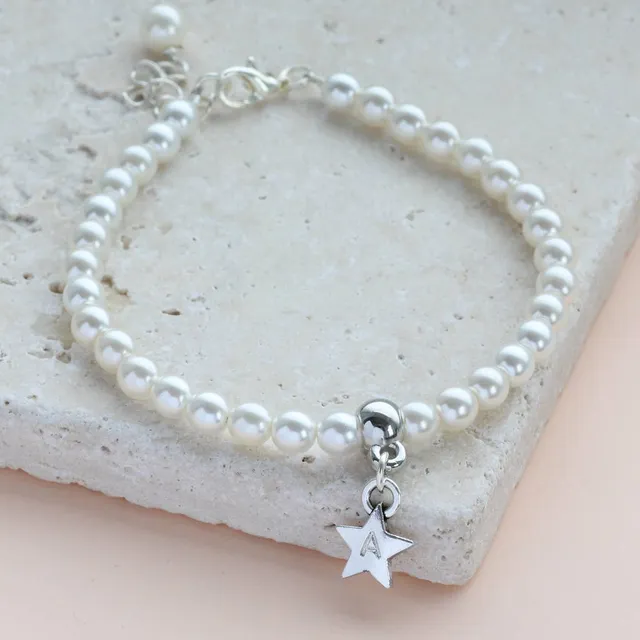 Joy by Corrine Smith Star Pearl Armband Silber Perle Stern