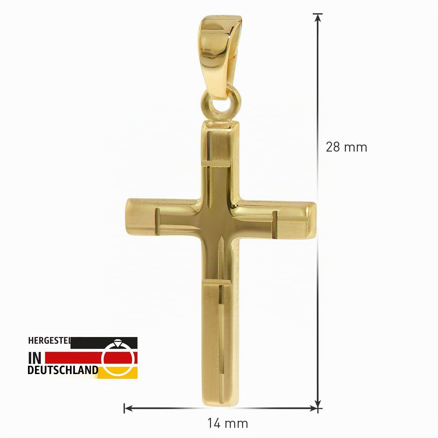 trendor Halsketten Kreuz 333 Gold 60 cm Kette