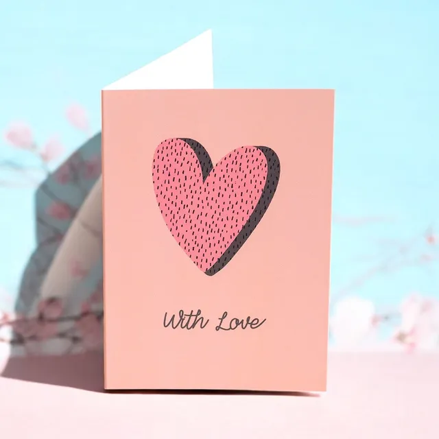 Joy by Corrine Smith With Love Herz Grußkarte Rosa A6