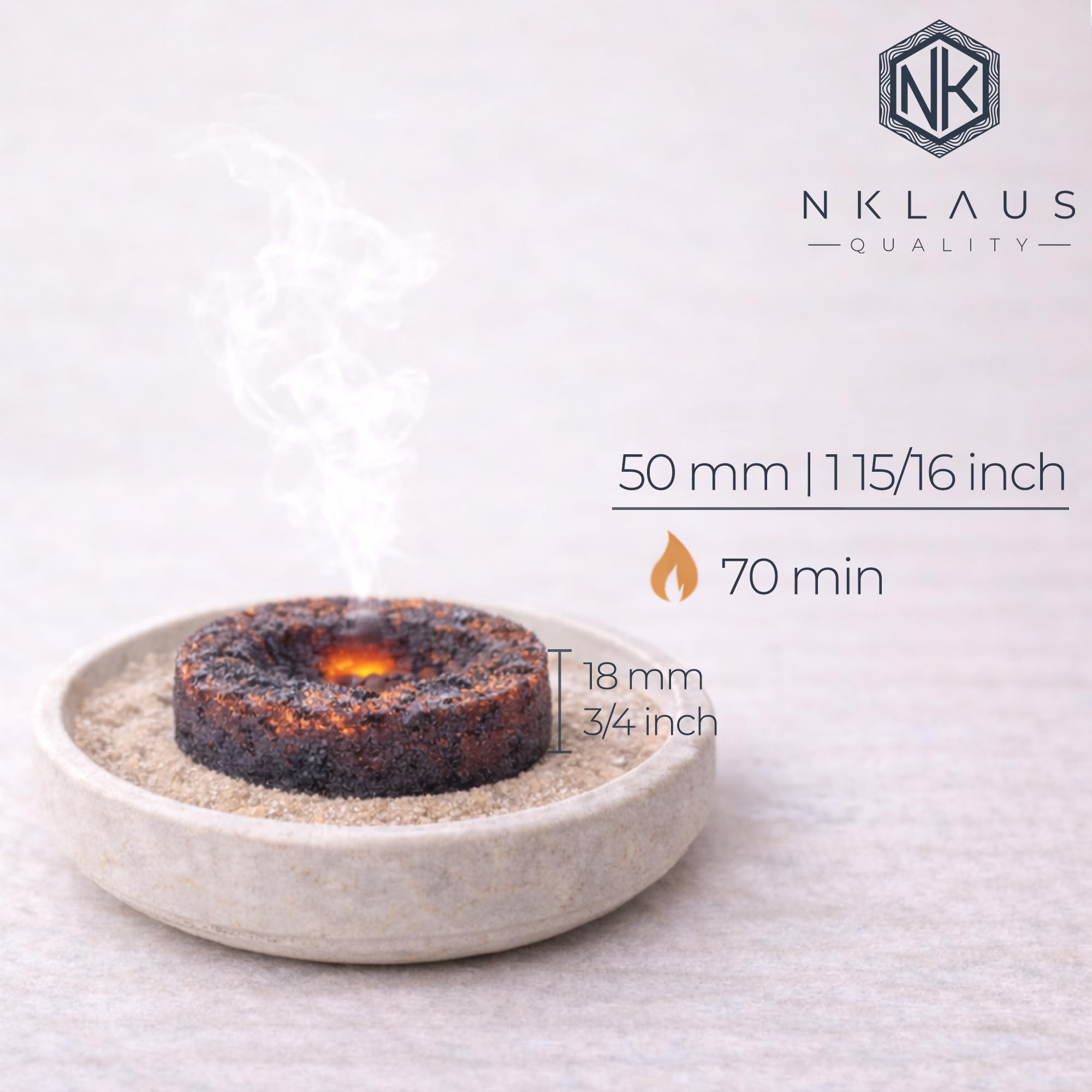 NKlaus Home Scents Räucherkohle 50mm 100 Stück