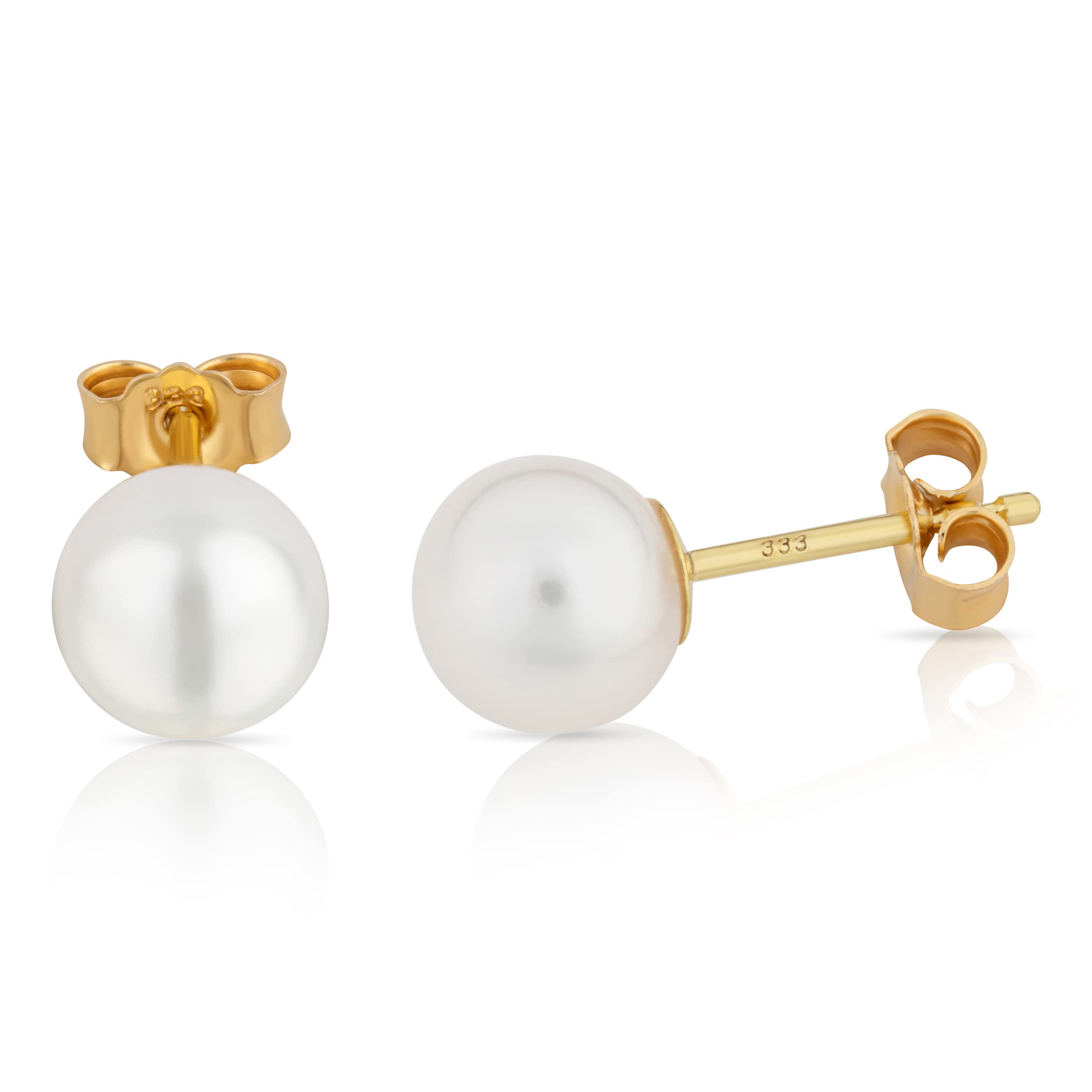 NKlaus Jewellery Perlen Ohrstecker 333 Gelbgold 8,5mm