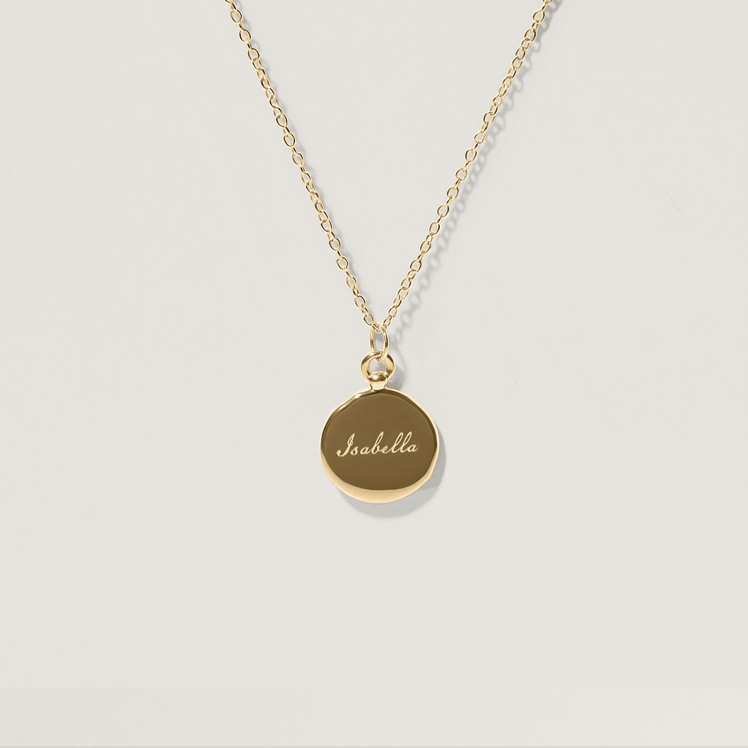 Stilnest Fluid Medallion Kette 585 Gold gravierbar 45cm