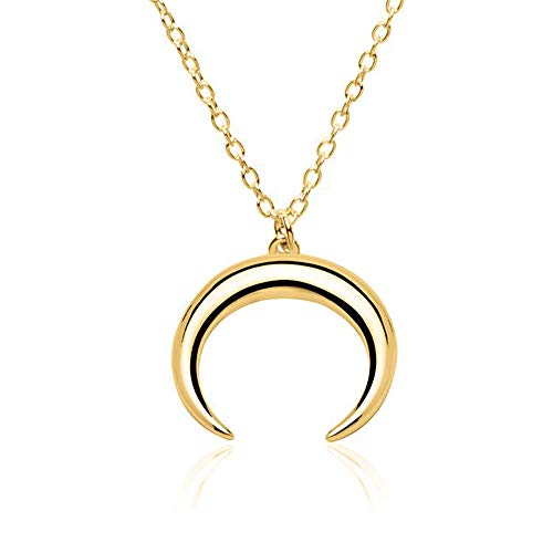 JEWLIX Halbmond Kette Sterlingsilber Gold Damenhalskette