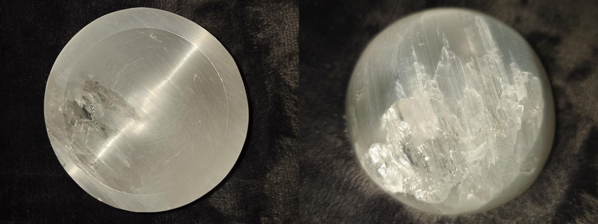 NKlaus Healing Crystals Selenit-Schale 7,5 cm Kristallschale satiniert