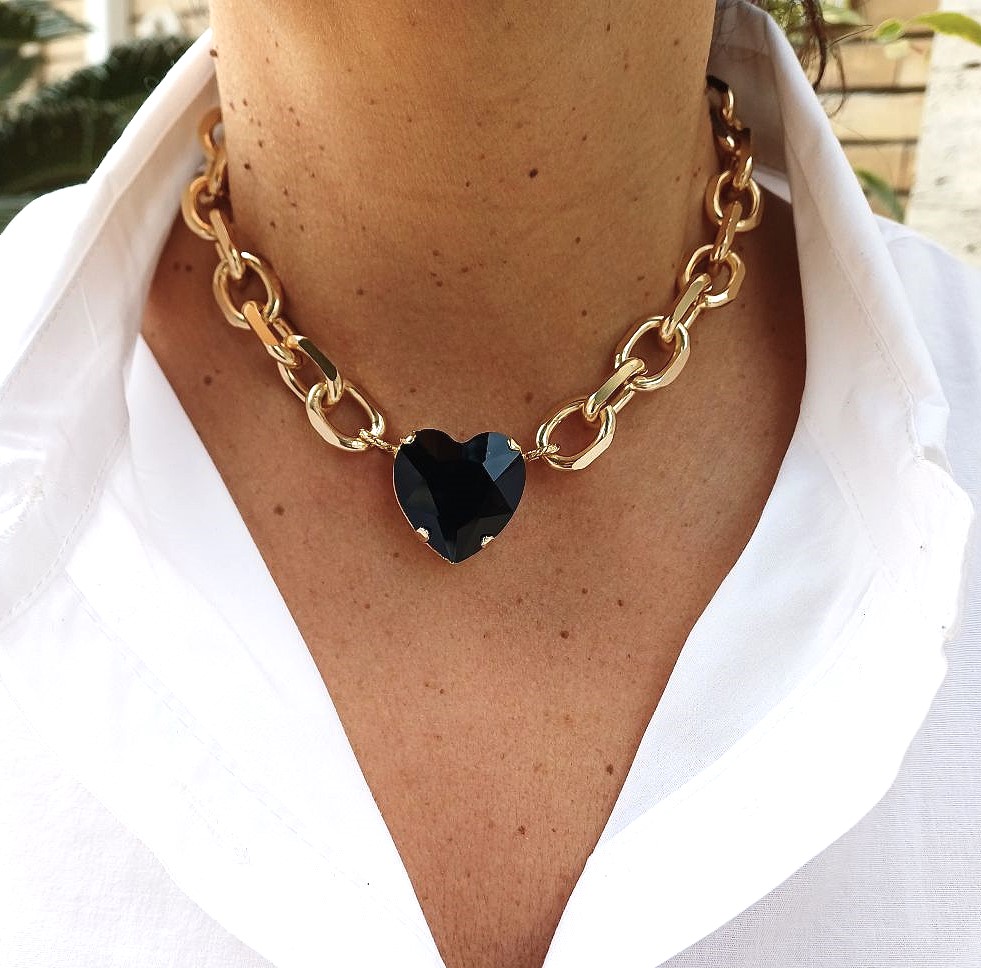 Alevá Bijoux Corazon Choker Halskette Gold 41 cm