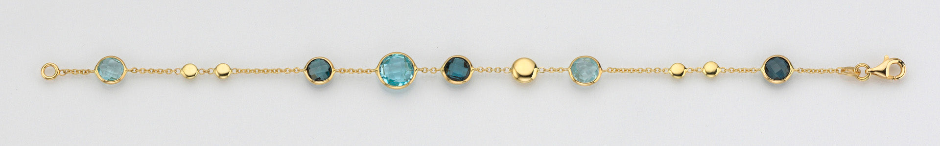 Eugen Rühle Armbänder Blautopas Londontopas Armband 750 Gelbgold