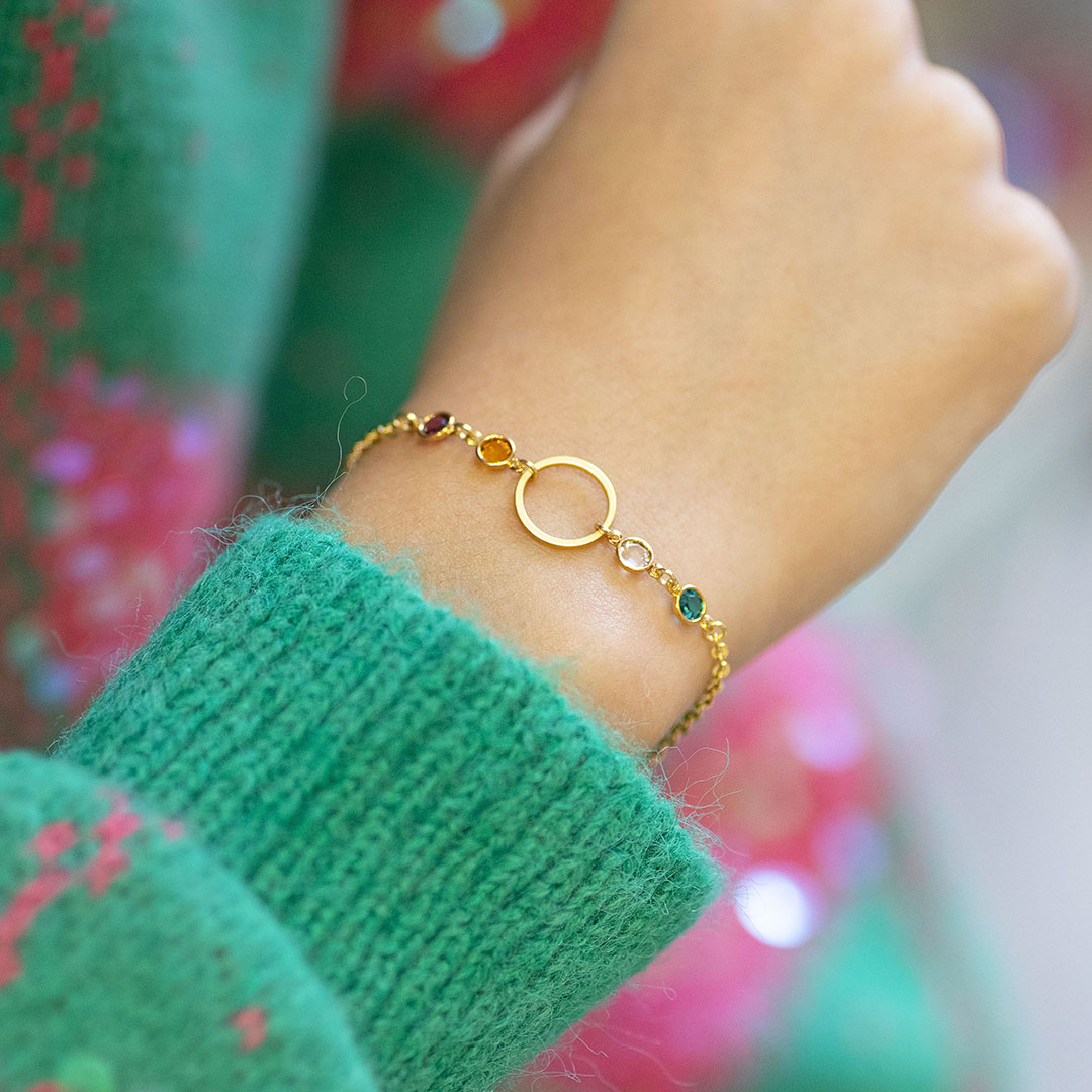 Joy by Corrine Smith Mother Four Children Armband Gold Silber