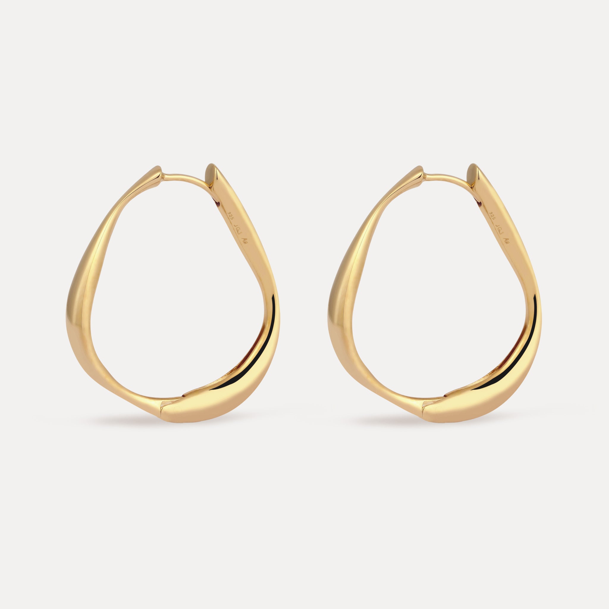 Stilnest Canyon Creolen Ohrringe 24k Gold Vermeil organisch