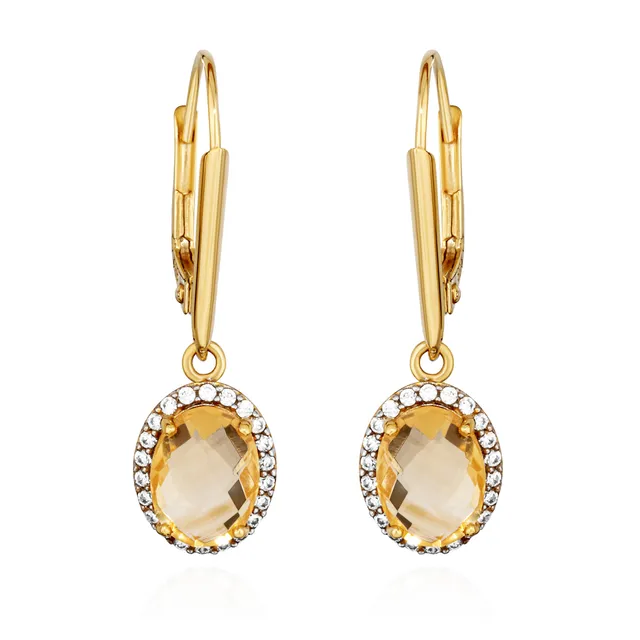 NKlaus Jewellery Ohrhänger Citrin 333 Gelbgold Edelstein