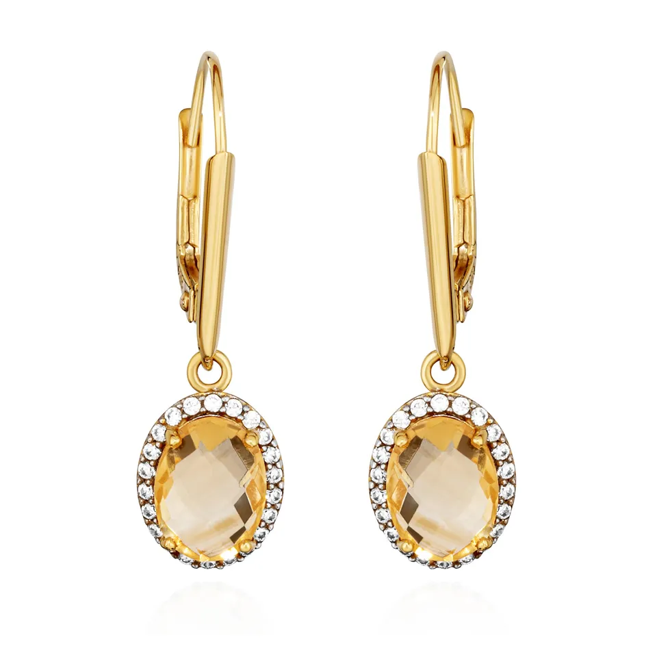 NKlaus Jewellery Ohrhänger Citrin 333 Gelbgold Edelstein