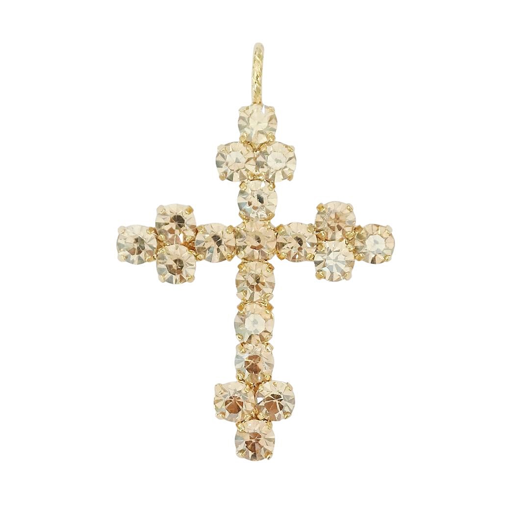 Alevá Bijoux Nuova Bizantina Kreuz Anhänger Gold 7 cm